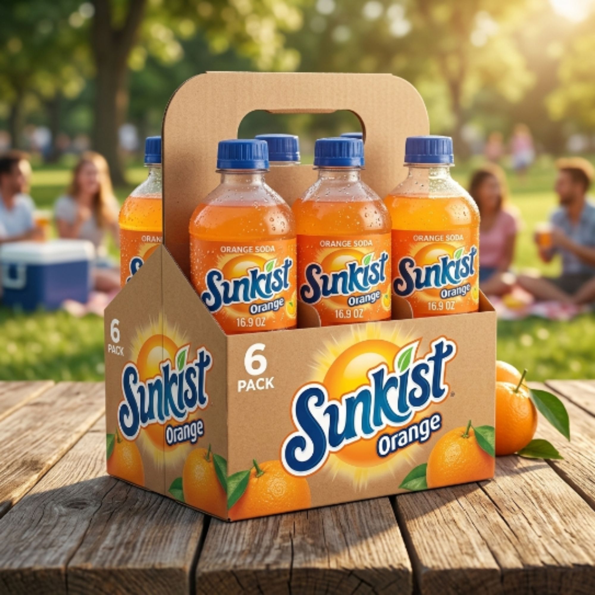Sunkist Caffeinated Orange Soda, 6-Pack On-the-Go 16.9 oz Bottles
