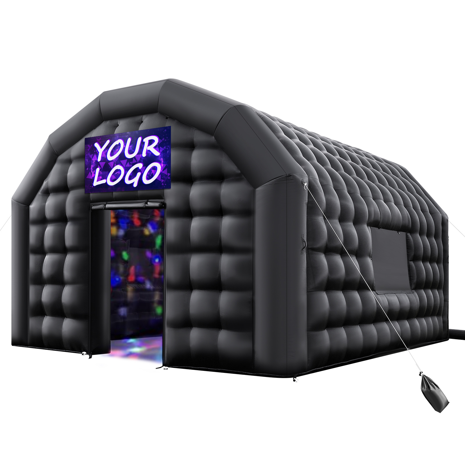   inflatable nightclub 19 7 x 16 4 x 12 ft inflatable party tent with 680w blower sandbag ventilated blow up night club with 2 windows   house for event birthday wedding party