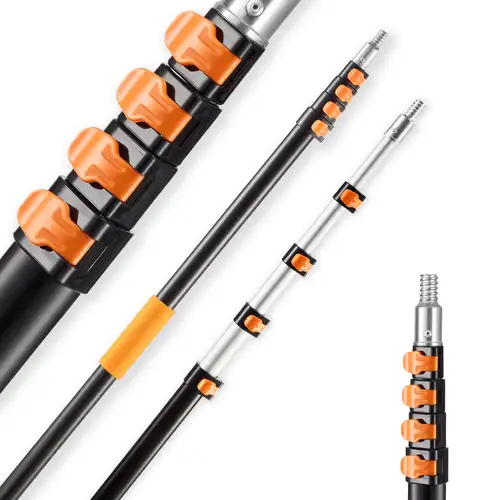 20ft telescopic fishing pole B&M ST6 Slo-Troller 20-Foot Telescoping with Ceramic Shock Ring Guides and Textured Handle Yellow : Rods : Sports & Outdoors 4 adjustable telescoping sections Clamp Lever Material Telescoping Pole 5-20ft 5-20FT Telescoping