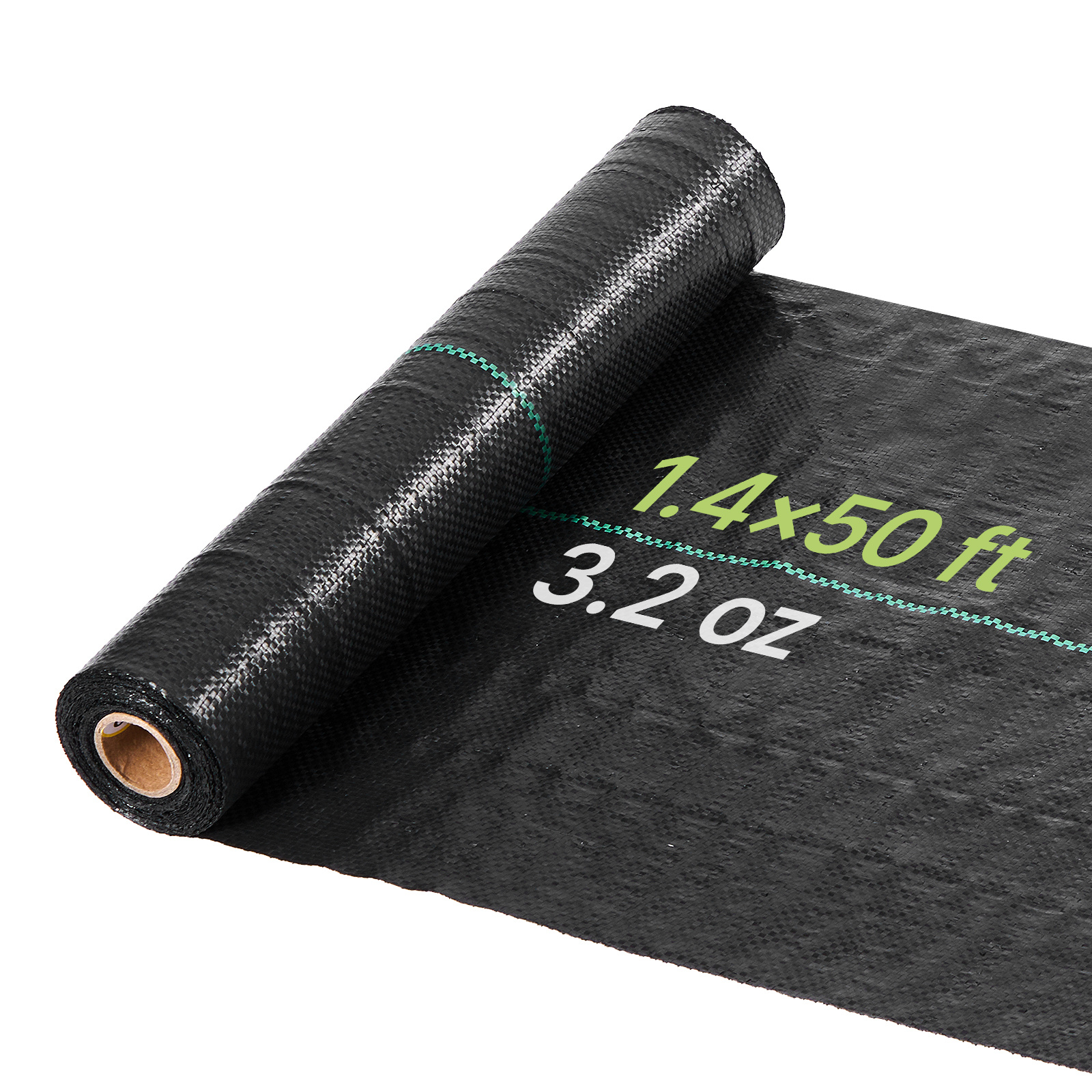TEMU Vevor Barrier Fabric Heavy Duty, 1.4x50ft 3.2oz Landscape Fabric, Woven Blocker Fabrics, Garden Fabrics Weeds Barrier, Weeds Control Ground