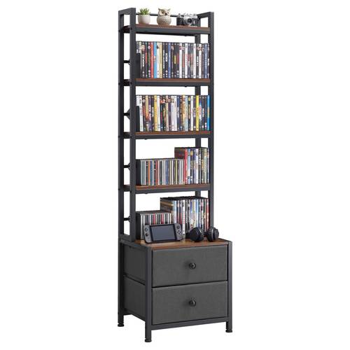 media storage cabinet 4 shelf dvd shelf organizer with drawers 15 75 x 11 81 x 56 50 in multimedia storage organizer for cds dvds books and games cd cabinet for living room home office