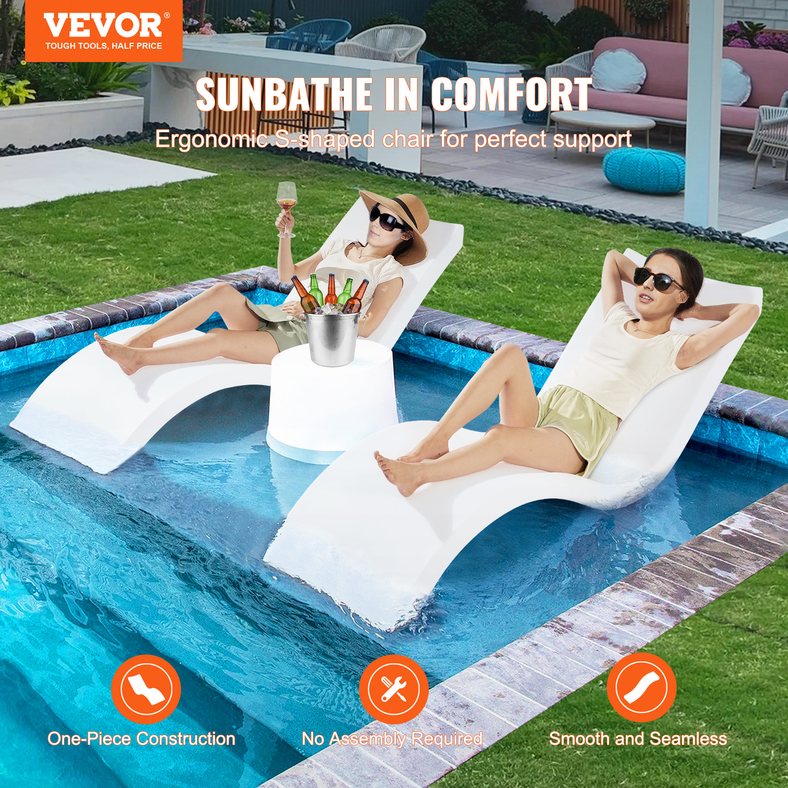   in pool lounge chairs 2 pcs chaise lounger inside pool sun shelf lounger