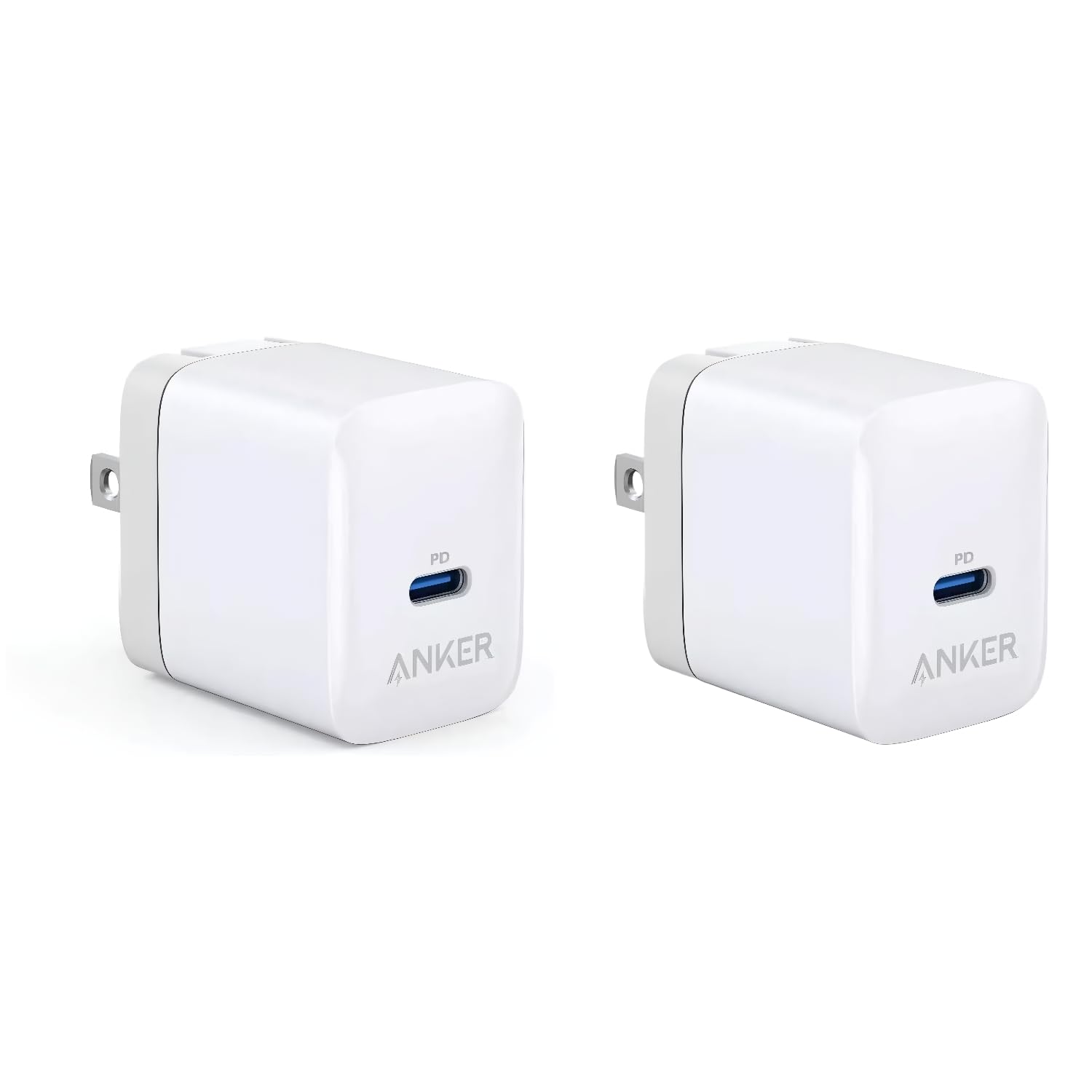 TEMU Anker Iii 20w 2-pack, Compact Fast Charger, Foldable Plug, Quick Charging For Iphone 16 Series, Galaxy, Pixel, Ipad (cable Not Included), A2631