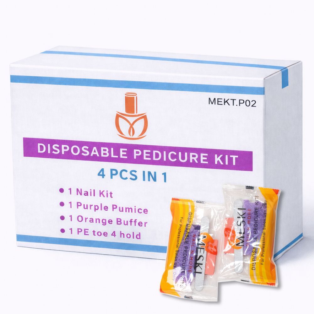 Temu – TEMU Disposable Pedicure Kits Nail File Buffer Sponge Toe Separator Set Salon & Home