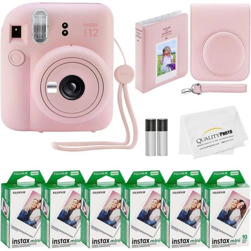 mini 12 instant camera with case 60 sheets of films decoration stickers frames photo album and more accessory kit
