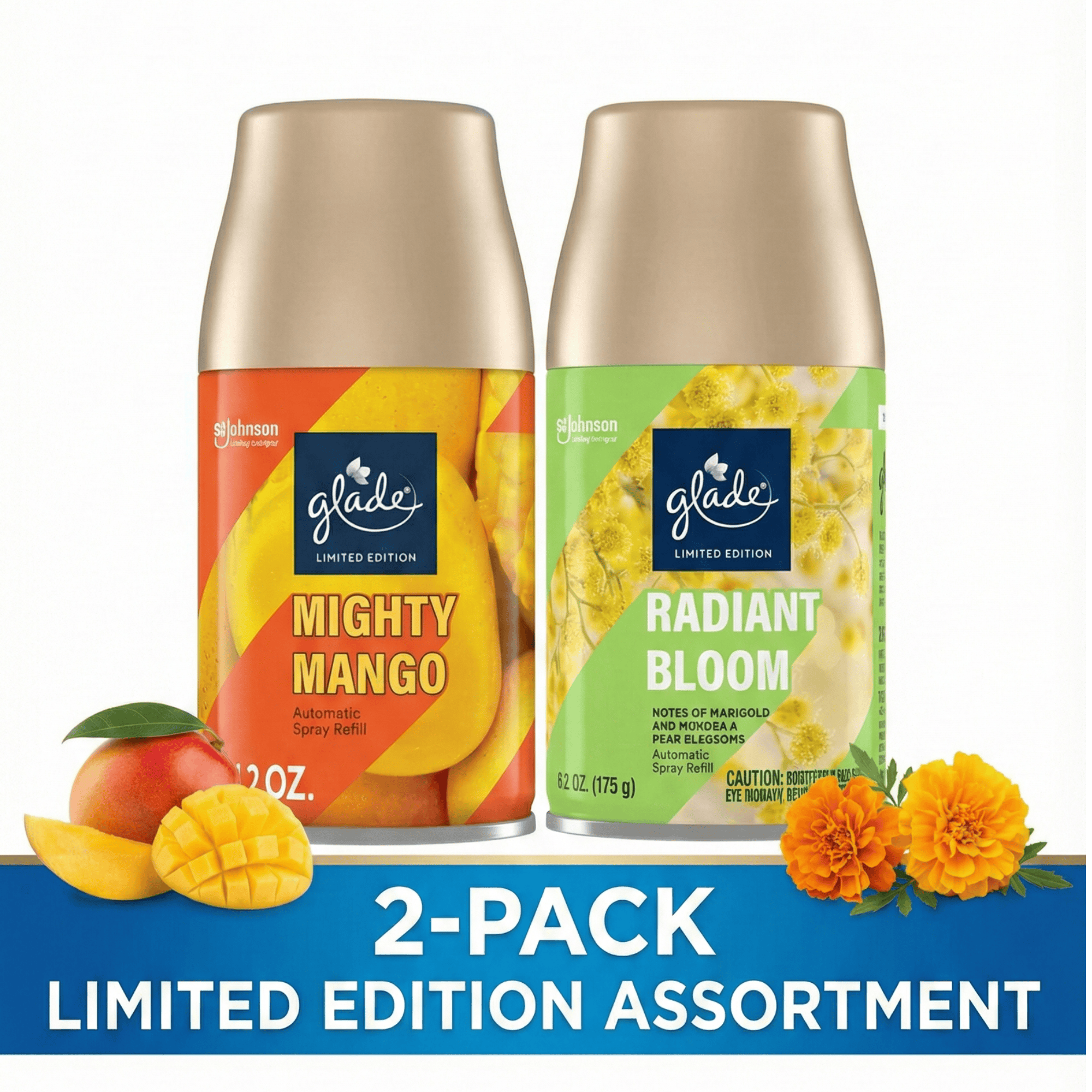TEMU Glade Automatic Air Freshener Refill, Pack Of 2, Bloom & Mango, Edition, 6.2 Oz, Refill Only (dispenser Sold Separately)