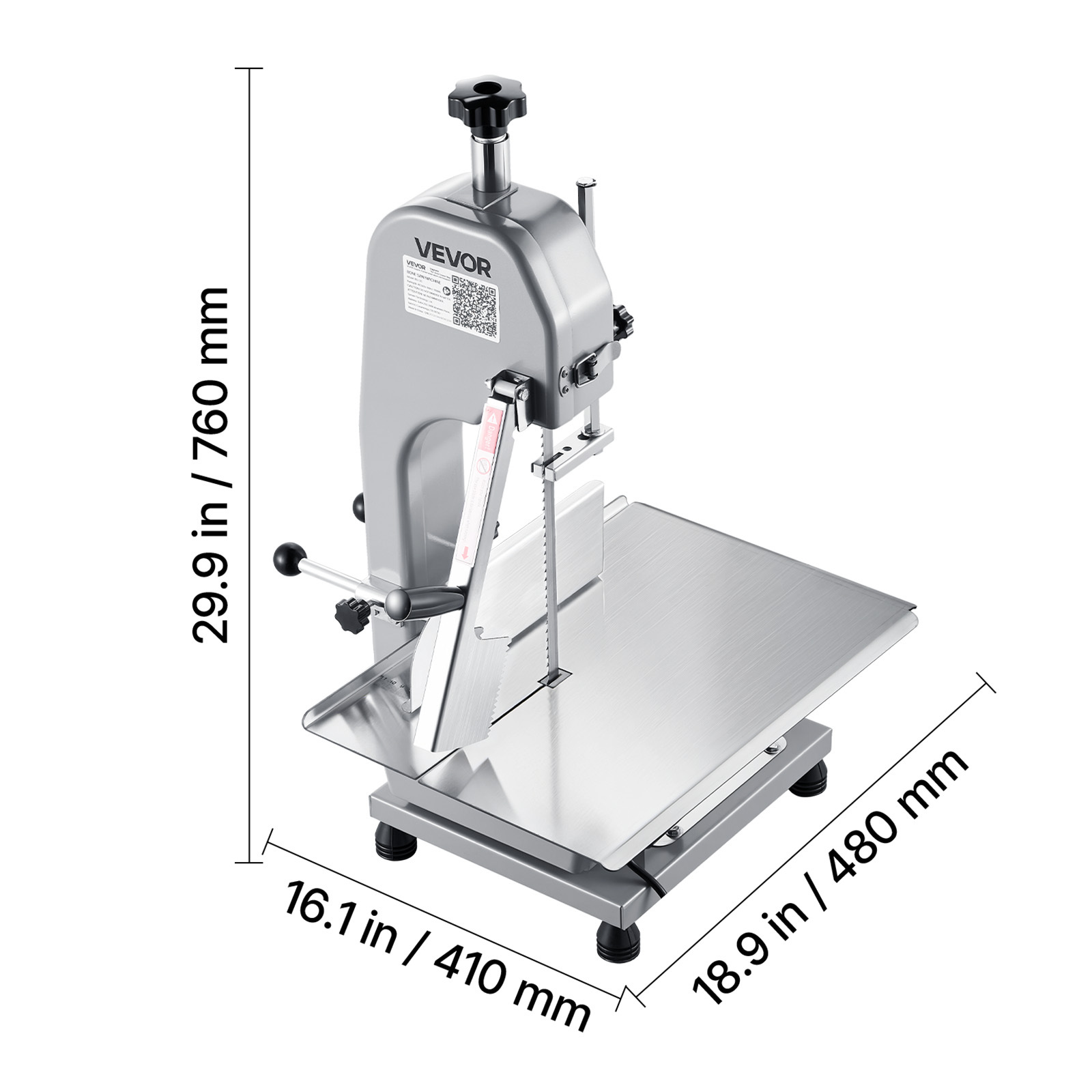 VEVOR Commercial Electric Meat Bandsaw, 1100W Bone Sawing Machine with 12.4
