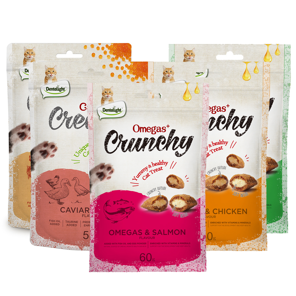 TEMU Crunchy Cat Treats+catnip Cat Soft Treat, Added Fish Oil, Rich In , 5 Flavors, 60g X 5 Packs