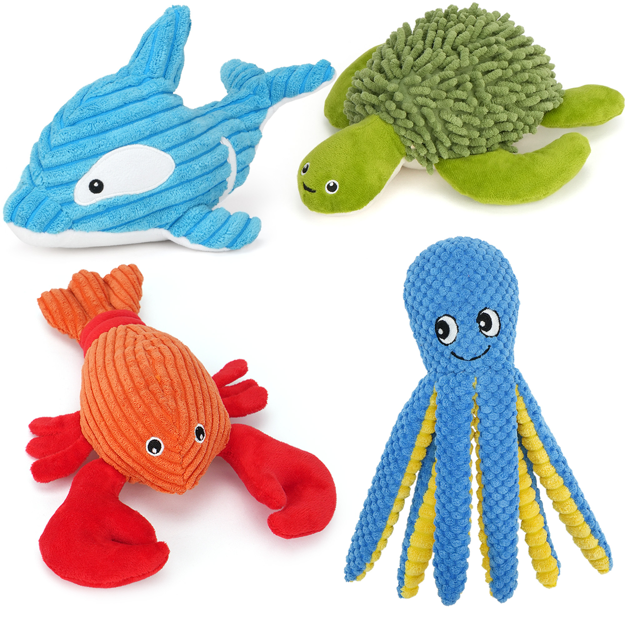 TEMU 4 Pack Plush Toys Squeaky Crinkle Toy For Dogs Playtime Teething Chew Toys For Small Medium Dogs