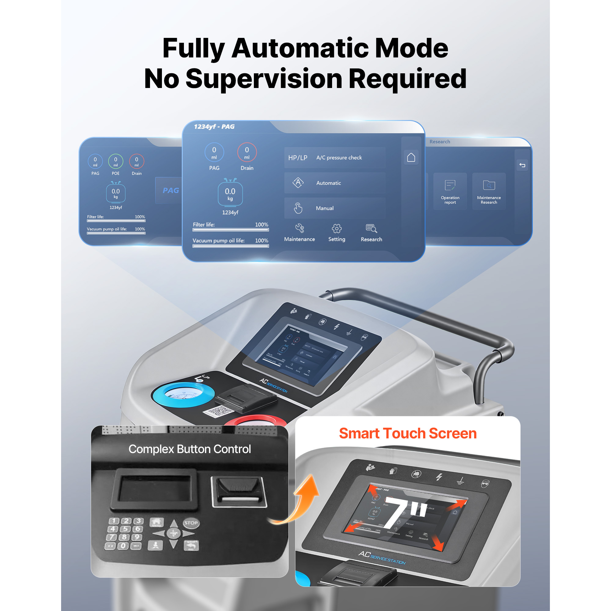 fully automatic refrigerant recovery machine for   98 5   7 inch     vacuum and   machine for standard and high   a   Product details 2