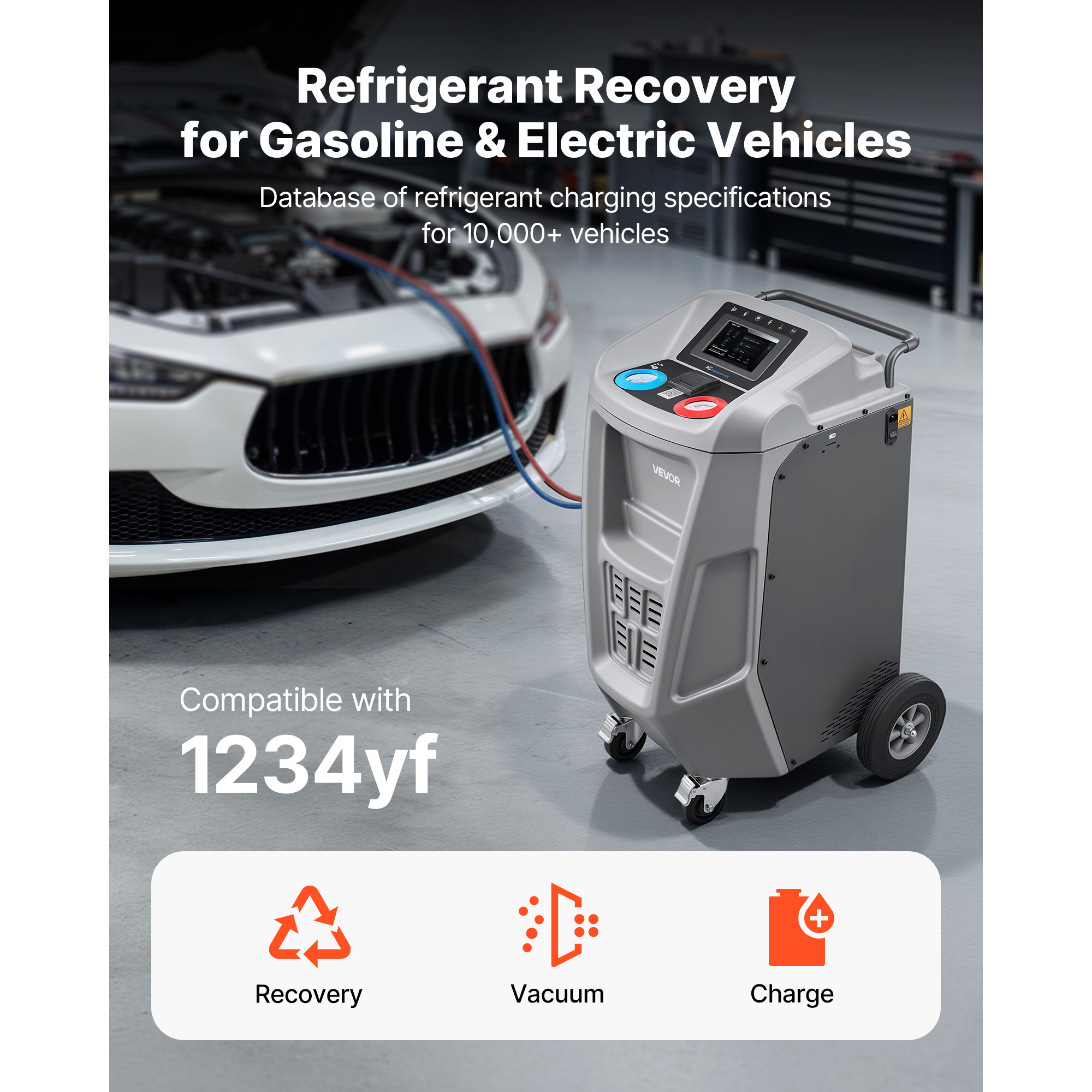 fully automatic refrigerant recovery machine for   98 5   7 inch     vacuum and   machine for standard and high   a   Product details 0