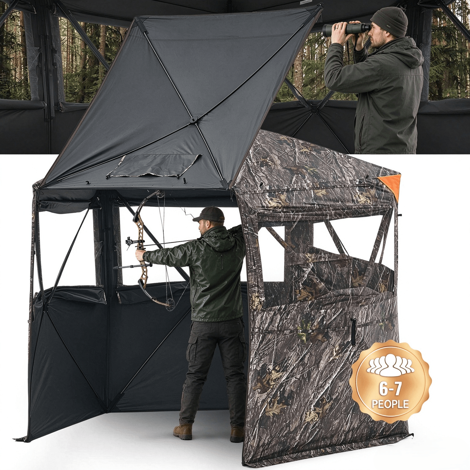 TEMU 6-7 Person Portable Hunting Blind Ground Deer With Carrying Bag