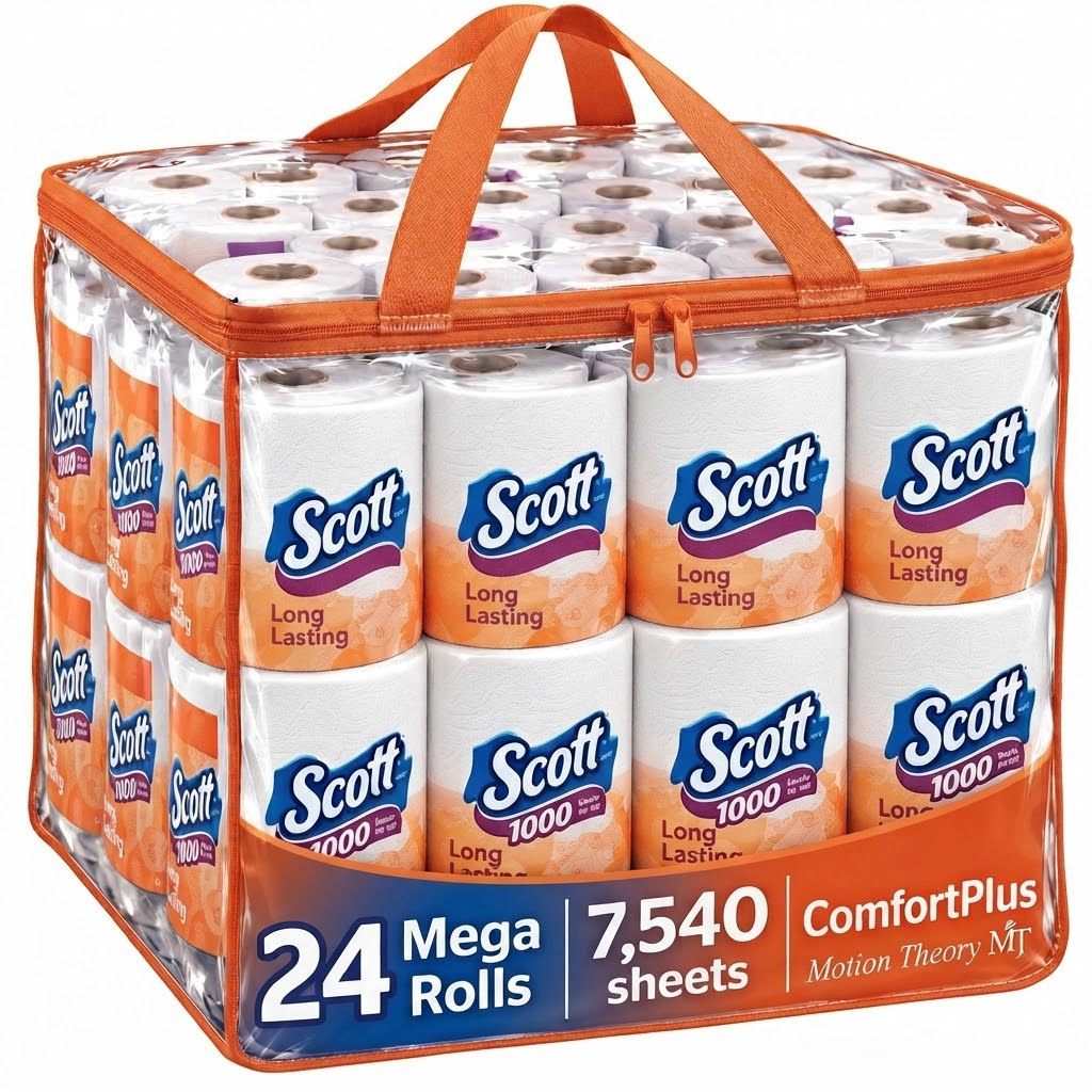 TEMU ( Bulk Pk ) Scott Washroom Paper Individually Wrapped 5 In Case | 1-ply Toilet White Paper, Tot 24 Rolls | Each Roll Contains 322 Sheets