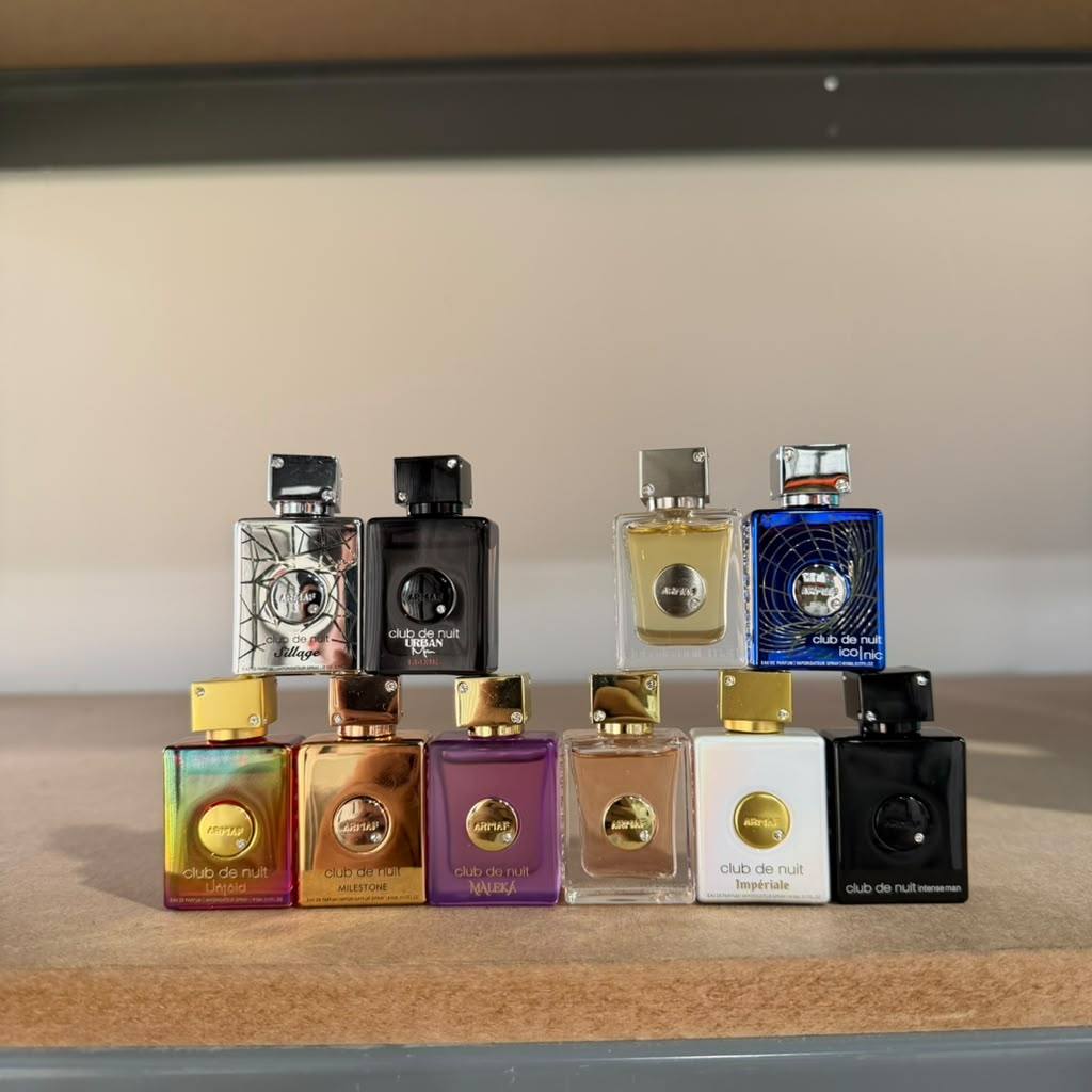 Armaf Club de Nuit Collector’s Pride 10-Piece Miniature Fragrance Set for Men & Women 10 x 0.17oz / 5ml | Intense Man, Sillage, Iconic, Untold & More – Bottles Only