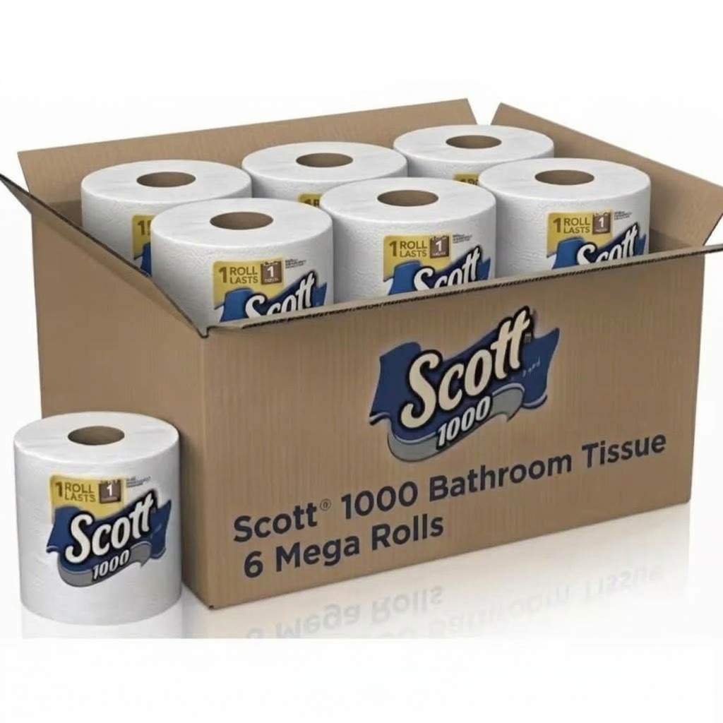 TEMU 1000-sheet - 1-ply Toilet Paper Rolls - High Absorbency, & Unscented - & Skin- - Bulk Pack Of 8-2=6 Individually Wrapped Rolls - Ideal For ,