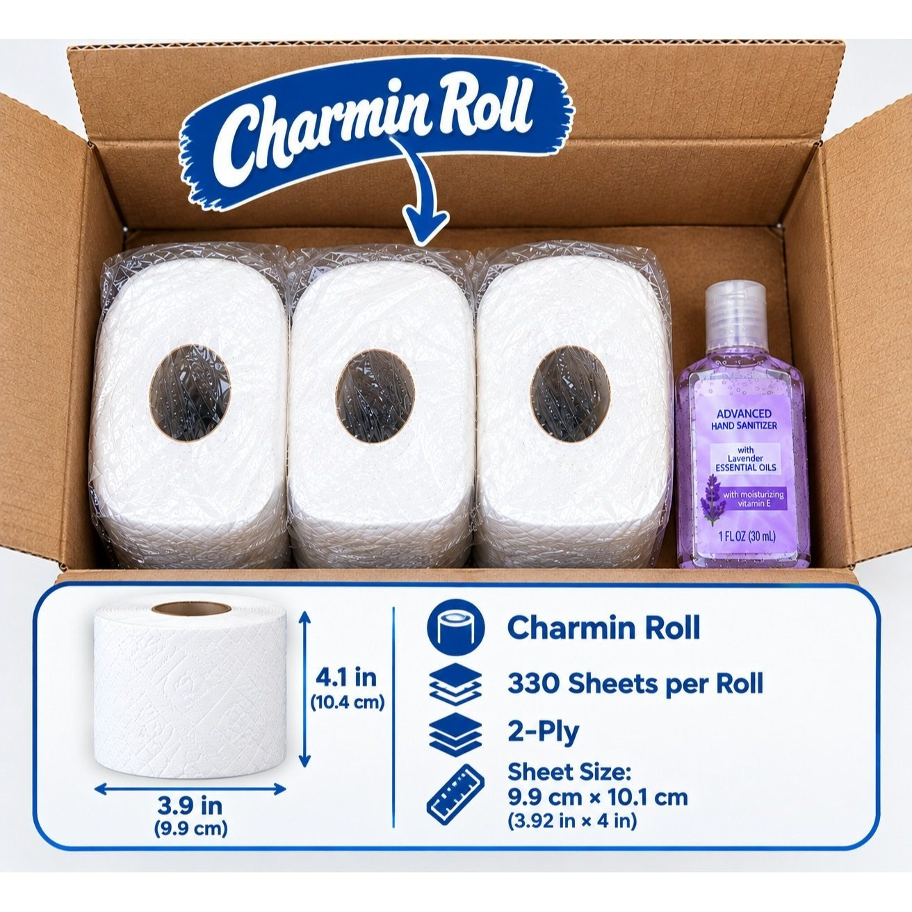 TEMU Charmin Essentials Soft Toilet Paper 3 Rolls With 1 Oz Hand Sanitizer
