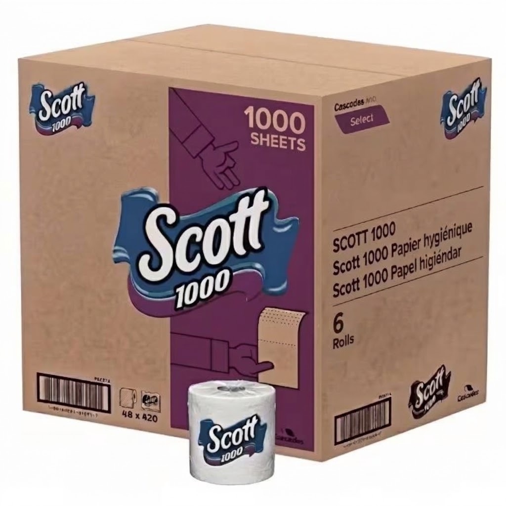 TEMU Scott 1000, Standard Individually Wrapped Toilet Paper, , 1-ply, White, (1000 Sheets/roll) (8-2=6 Rolls/carton), Sold Carton (packaging May ).