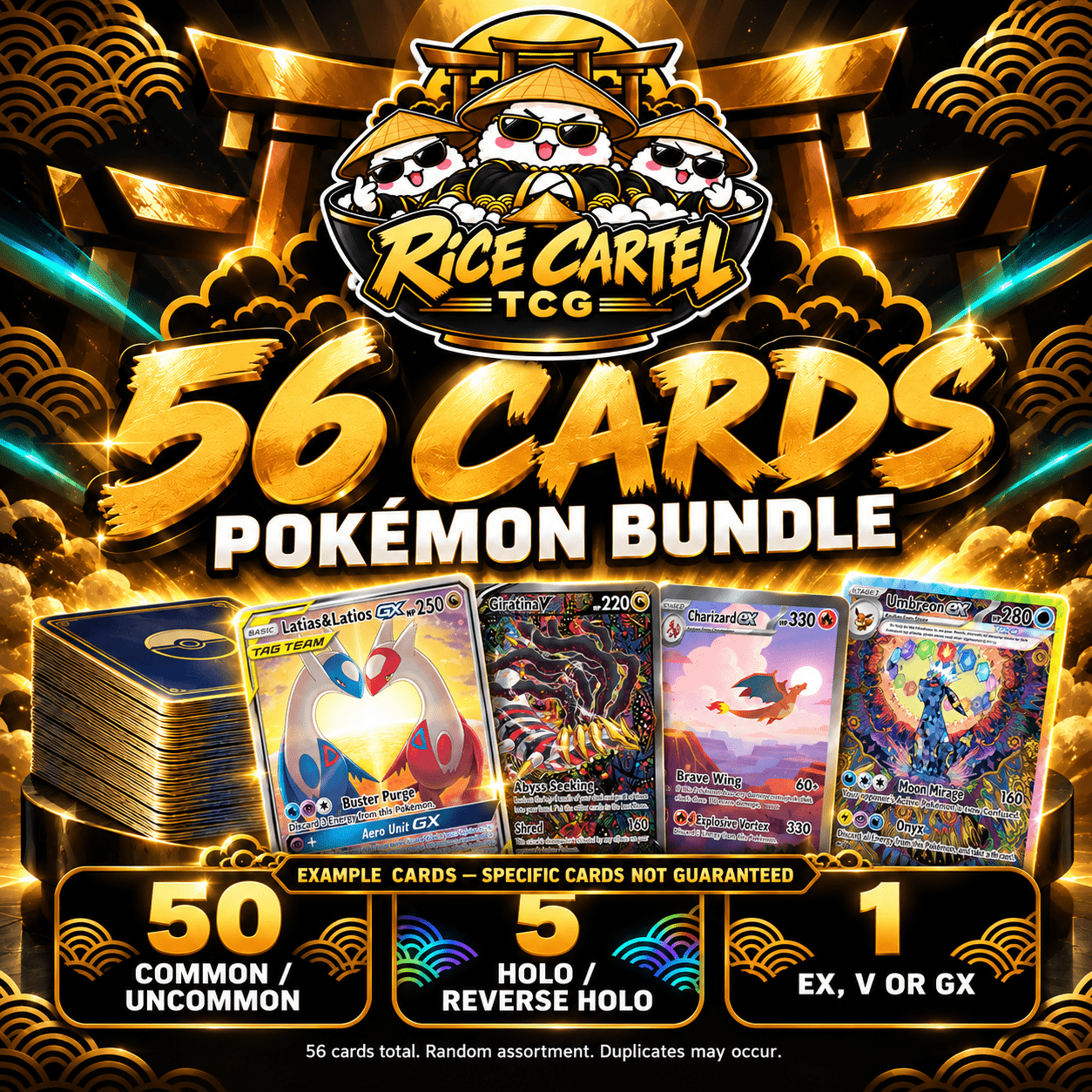 TEMU Bundle | 50+ | 1 Random Sealed + 1 Ultra Or Double Rare | Tcg Empire Storage Box Included | Perfect Gift For Kids & Collectors!