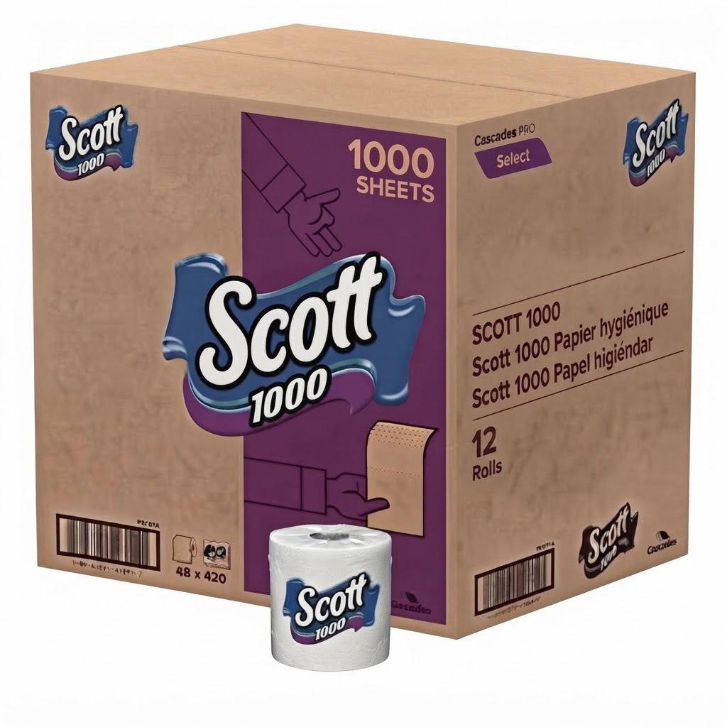 TEMU Scott 1000, Standard Individually Wrapped Toilet Paper, , 1-ply, White, (1000 Sheets/roll) (12 Rolls/carton), Sold Carton (packaging May ).