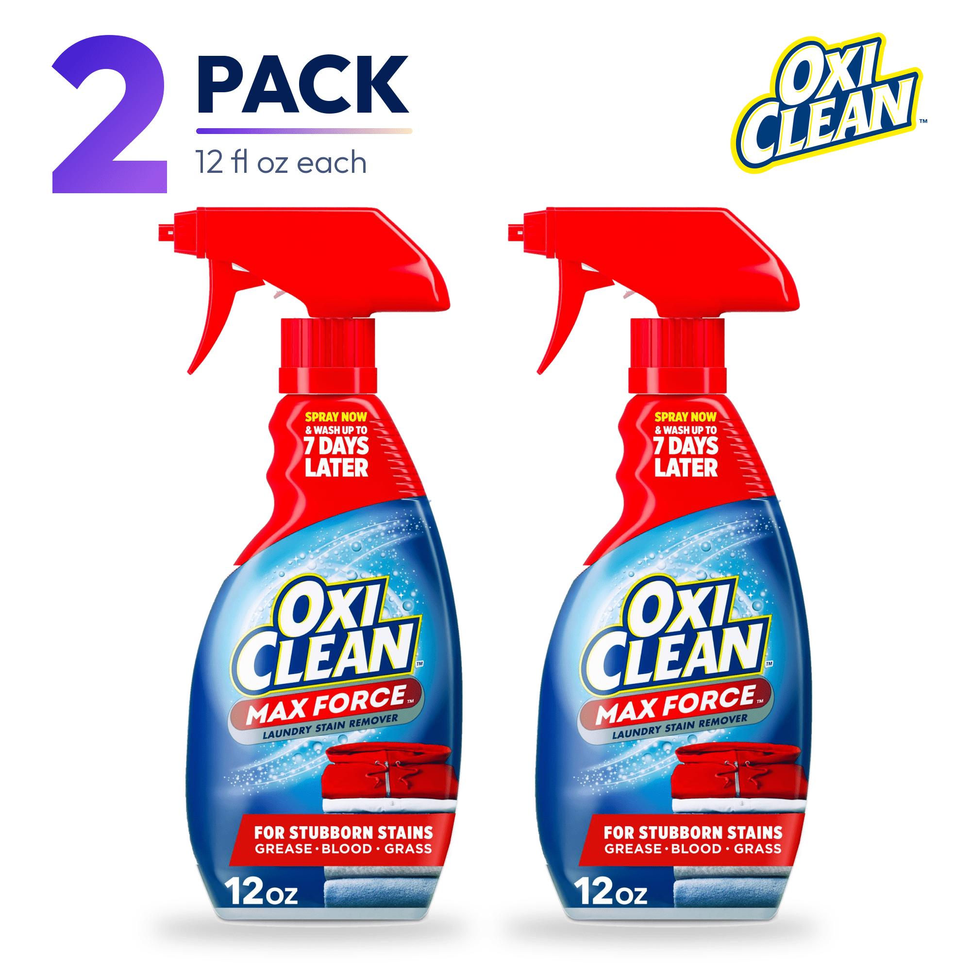TEMU Laundry Stain Remover Spray, 354ml/12fl.oz 2pack, 5 In 1 Power For Grease, Oil, Grass, Blood & Food Stains, Spray Now & To 7 Days Later