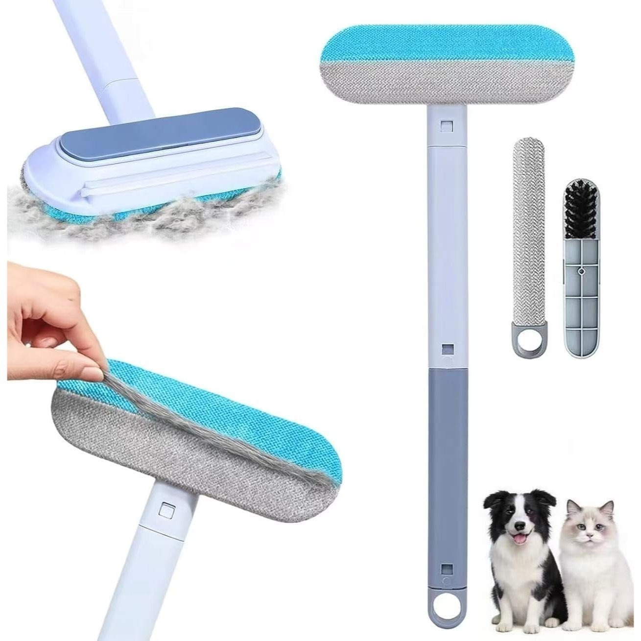 TEMU 3 In 1 Pet Hair Remover Brush, Multi Functional Detachable Lint Remover Tool Set For Fur, Reusable Lint Shaver Carpet Scraper For Couch Sofa