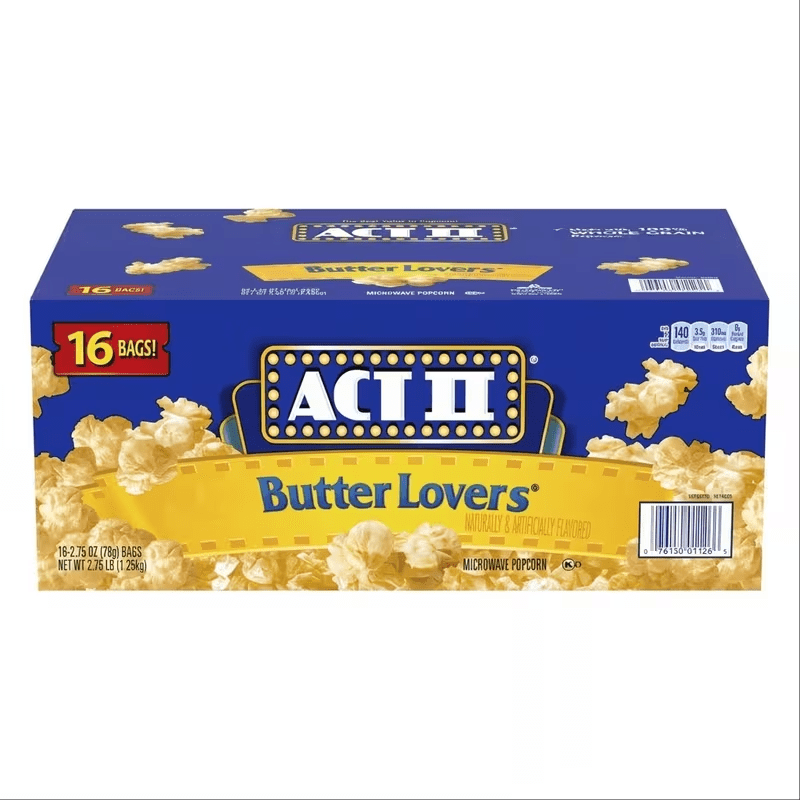 TEMU Act Ii Butter Lovers Popcorn, Made With 100% Whole Grain – Rich, Buttery Flavor In Every Bag – Perfect For Movie Nights, Snacking, Or Sharing