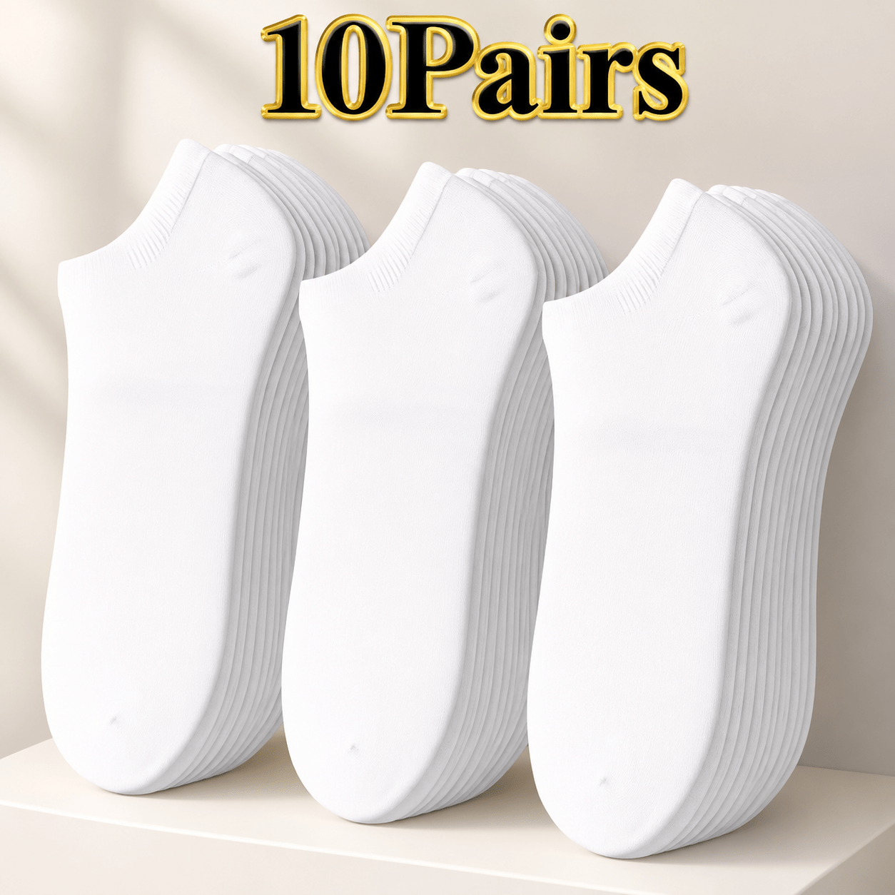 TEMU 10 Pairs Comfortable Short Socks Women Men Unisex Short Socks Solid Color Breathable Socks