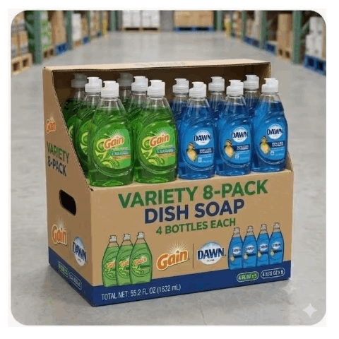 TEMU Pack Ultra Dishwashing , Original Scent, 8 Fl Oz 4 Packs & , Dishwashing Liquid, Grease Removal, Original, 5.8oz 4 Pack ( Total 8 Packs )