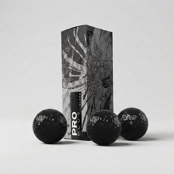 Vice Golf Edition Pro Plus Golf Balls Black (1 Sleeve)