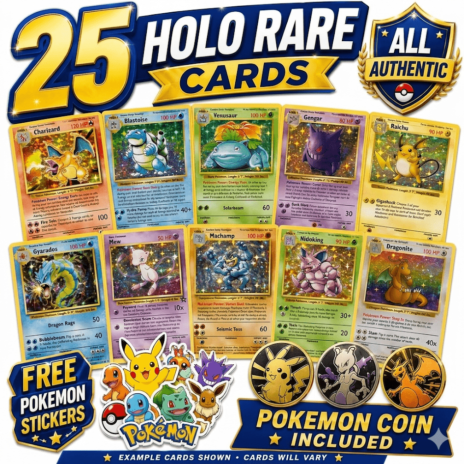 TEMU 25 Rare Cards Bundle | Stickers | Coin