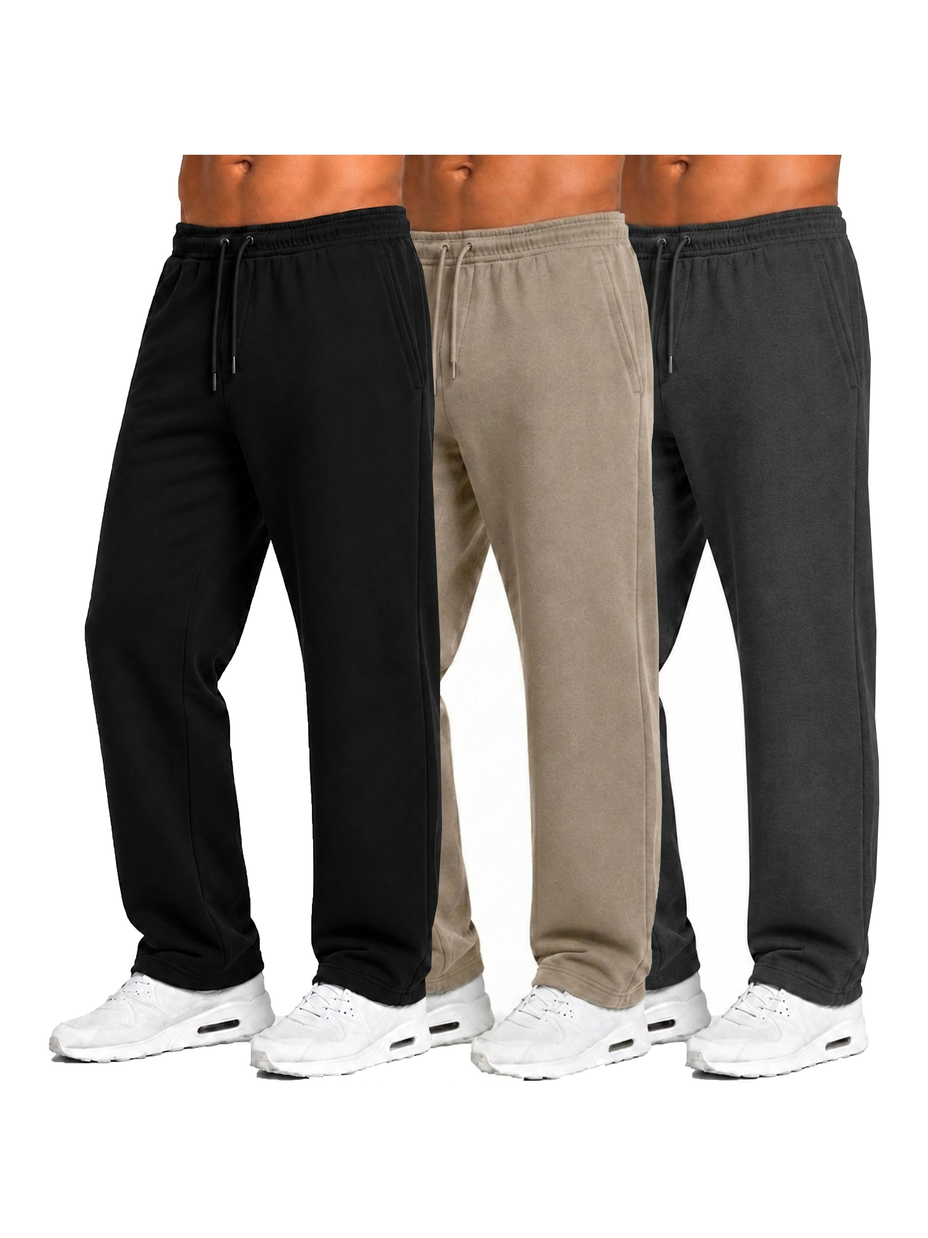 item picture 3 pack men     sweatpants with open   sizes s 3xl