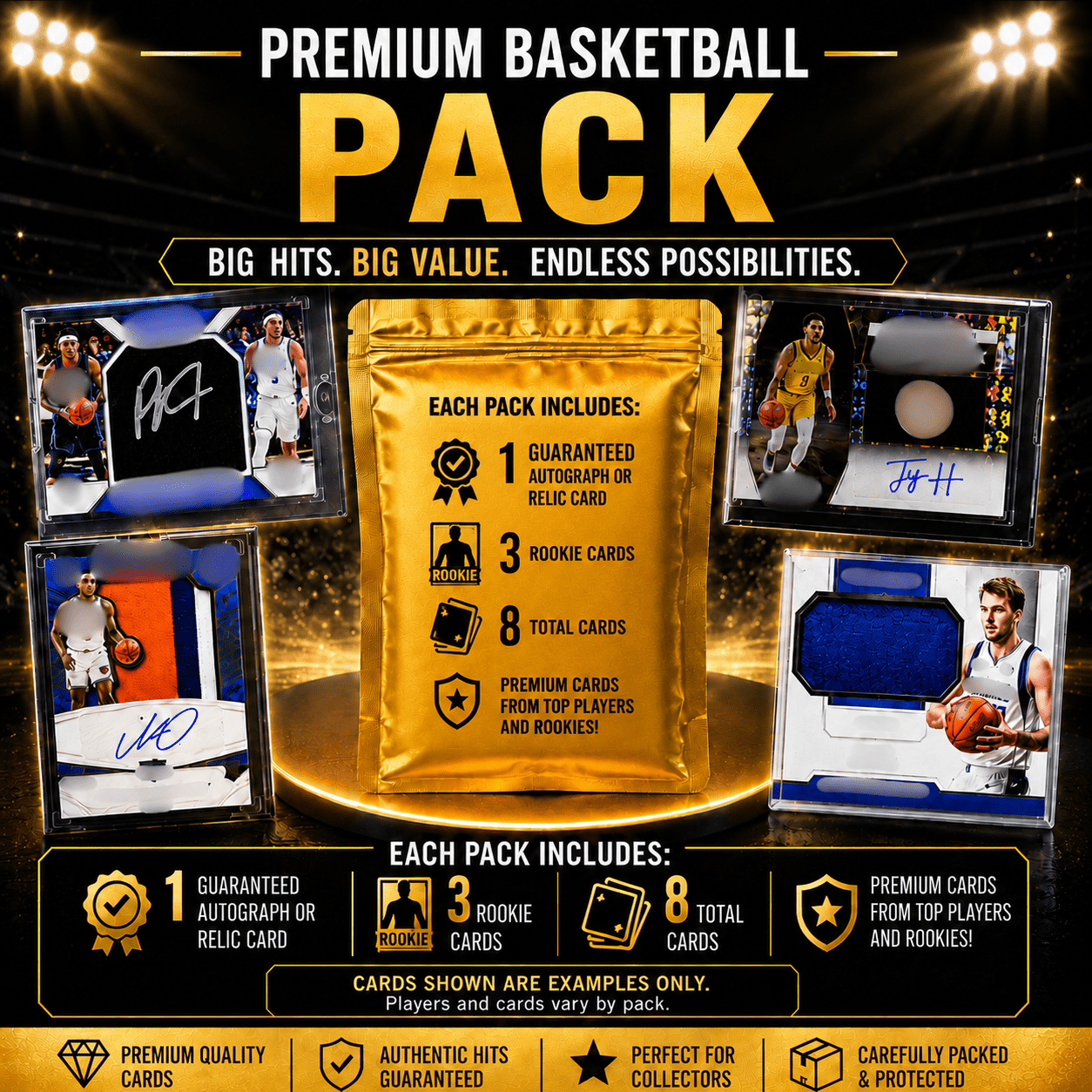 TEMU Pack | 1 Or Card | 2 Rookie Cards | 8 Total Cards