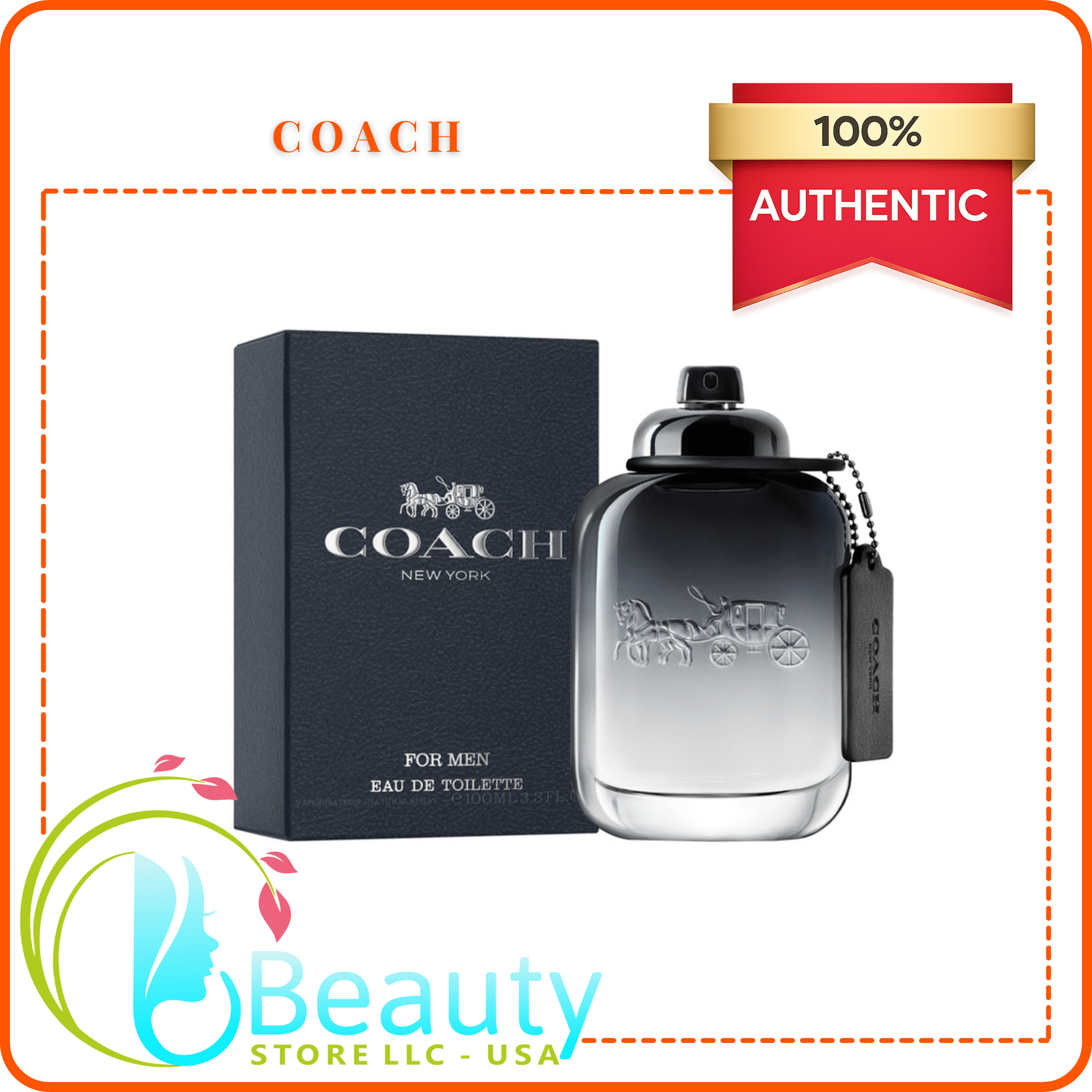 Coach New York Eau De Toilette Spray, Cologne for Men, 3.3 oz