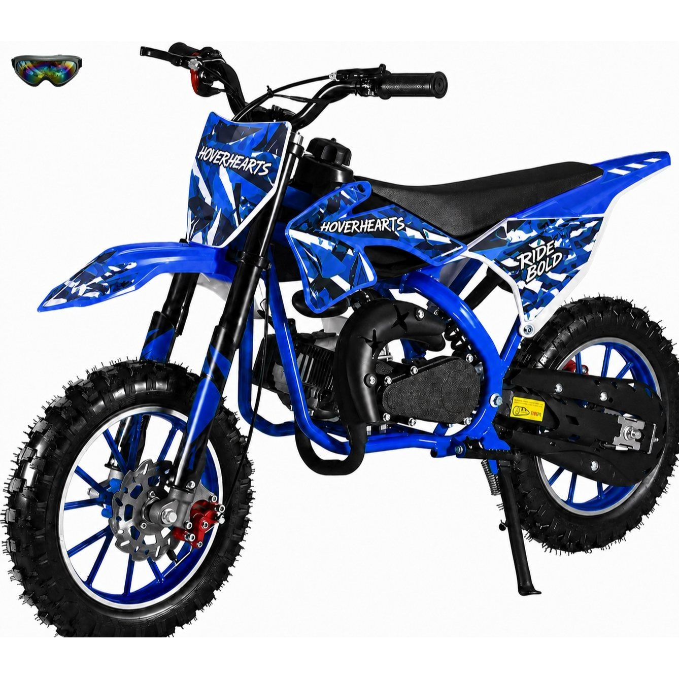 4-Stroke Gas Mini Off-Road Racing Motorcycle (Blue/Green)
