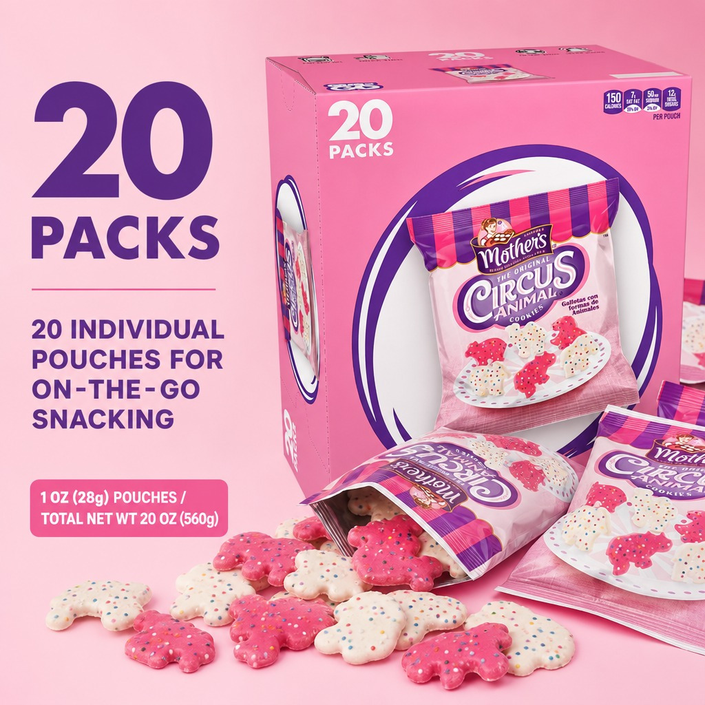 TEMU A 20-count Supply Of 1 Oz Packs Featuring Festive, Colorful Pink And White Icing With Rainbow Sprinkles. These Classic Vanilla Shortbread Treats