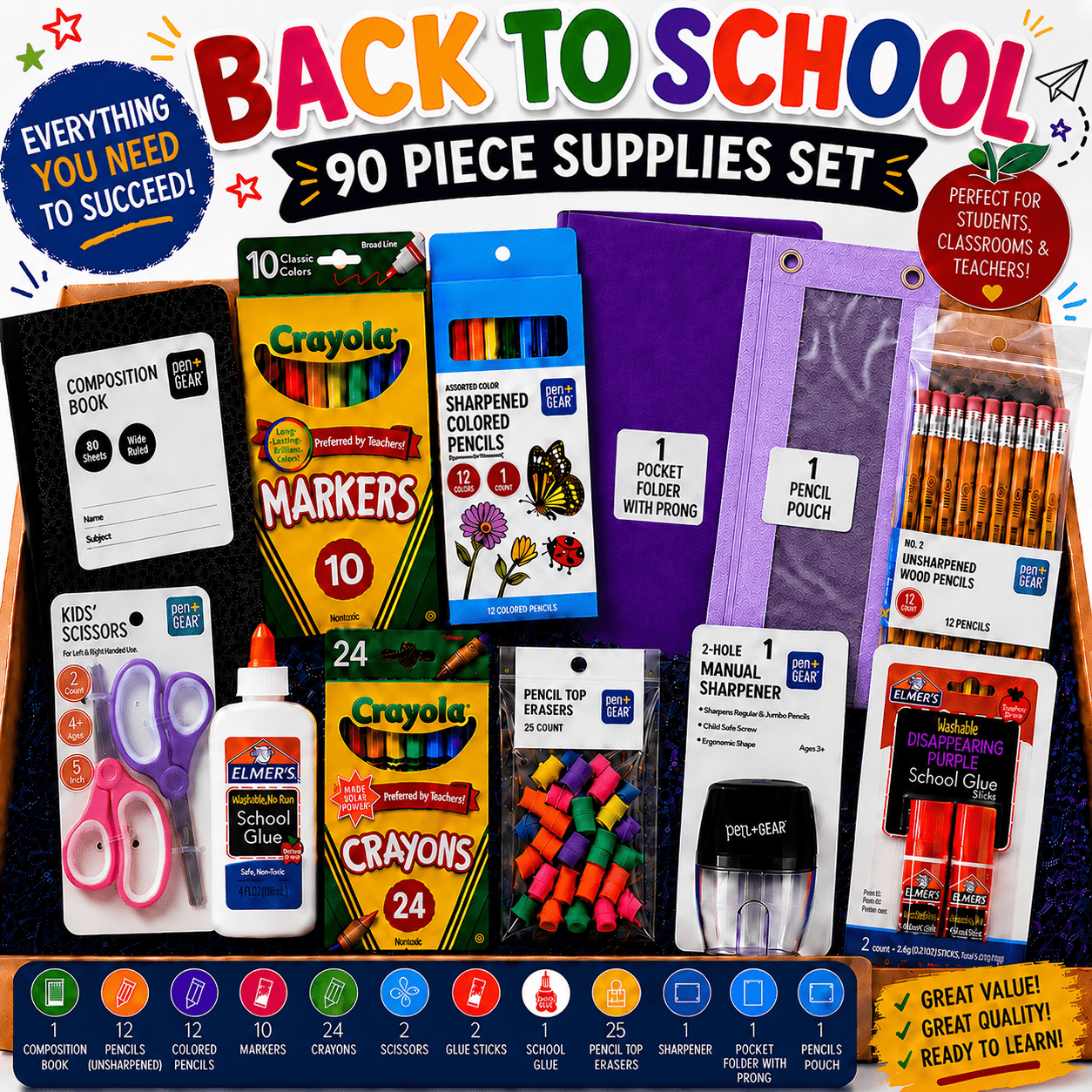 back to school supplies sold on Temu United States