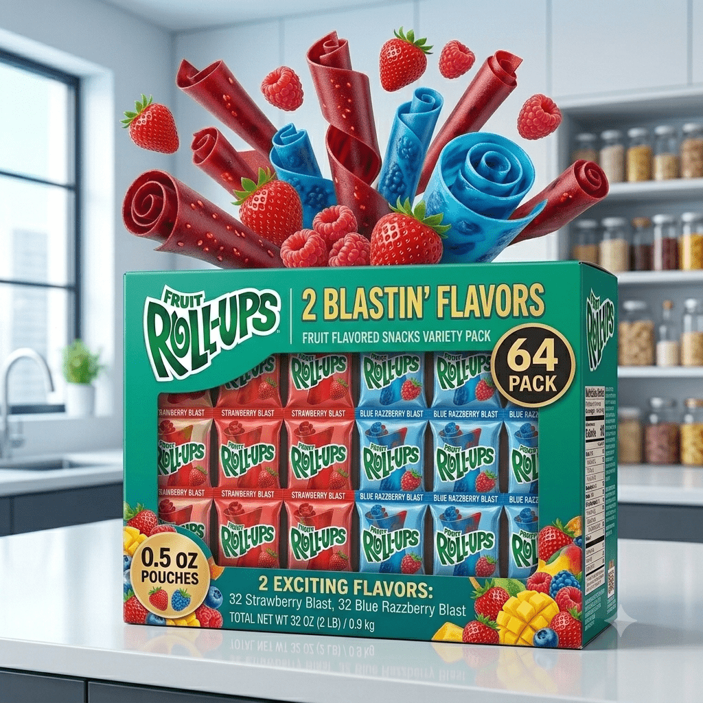 TEMU Fruit Flavored Snacks Variety Pack, 0.5 Oz., 64 Pack – Individually Wrapped Fruit Snacks For Lunch Boxes, Parties & On-the-go Treats