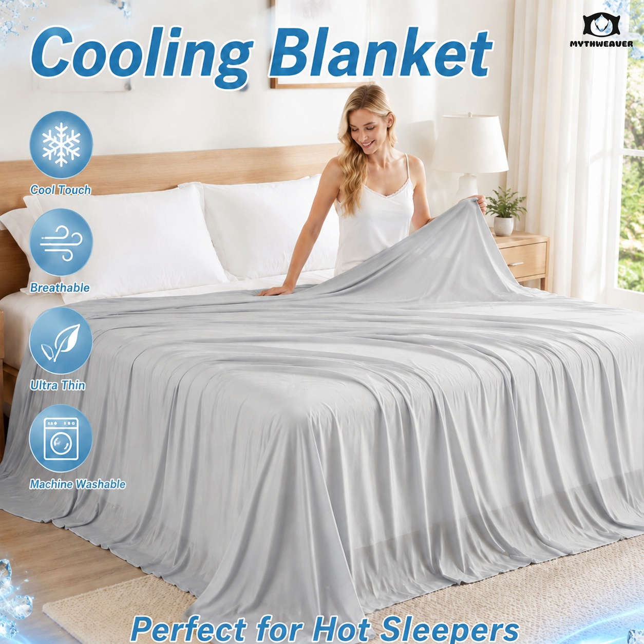 TEMU Cooling Blanket For Hot Sleepers, Ultra Thin Summer Blanket, Soft Lightweight Breathable Cooling Throw Blanket For Bed, Sofa & Couch, , Machine
