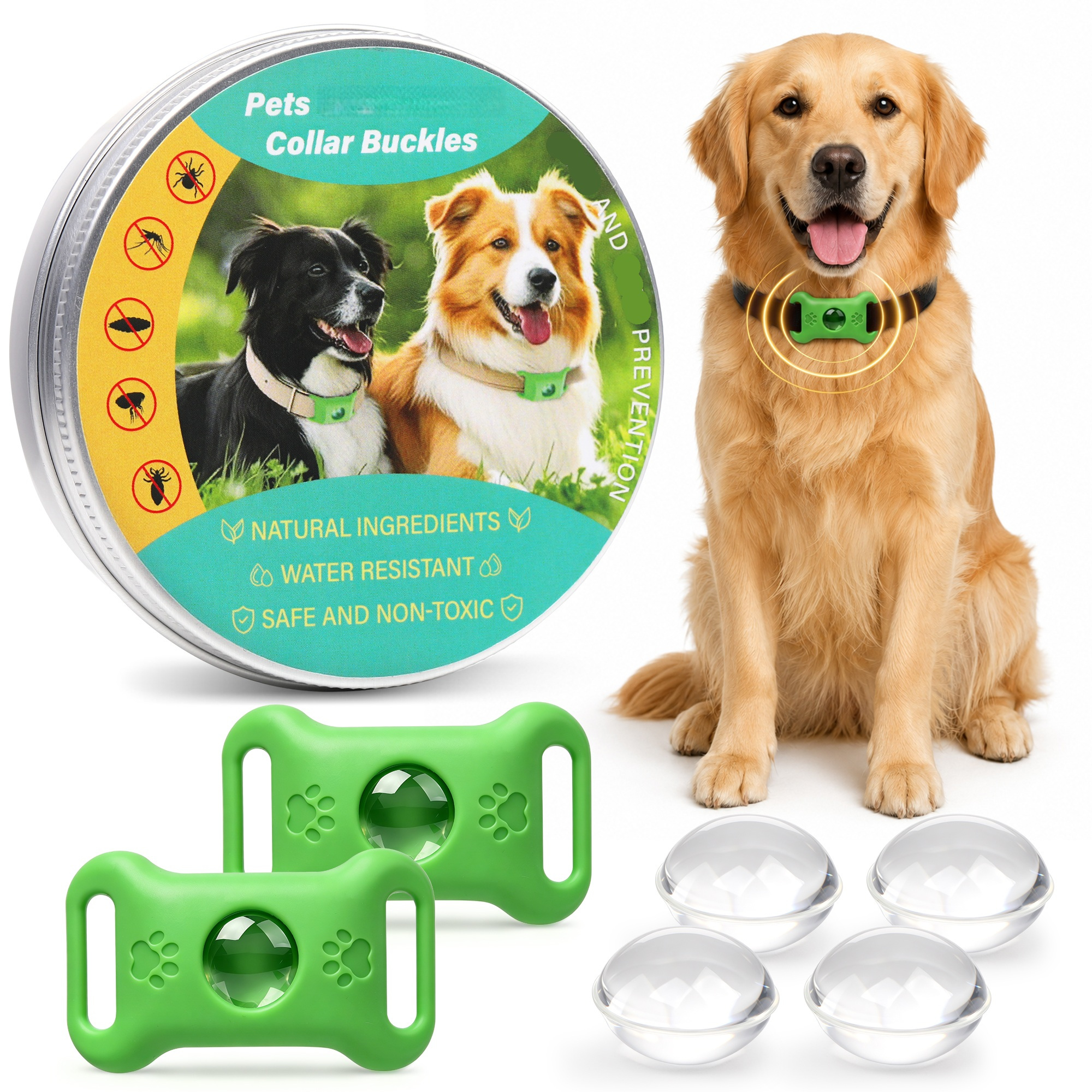 TEMU 1/2 Pieces Multi-functional Essential Oil Dog Collar, With 2/5 Replacement Cores, For
