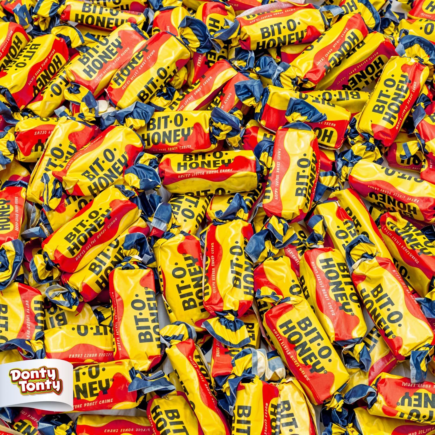 Bit-o-honey individuálne zabalené žuvacie cukríky – medovo-mandľová príchuť, objemné, staromódne
