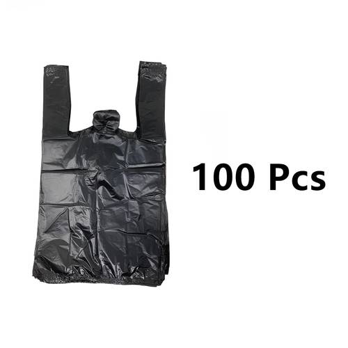 100 500 1000 small 1 10 t shirt bags black plastic carry out shopping grocery retail takeout merchandise handle packaging 15 x 5 inches