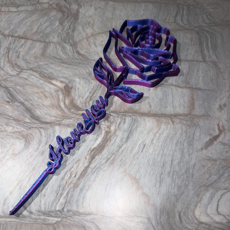 TEMU 1pc 3d Printed "i Love You" Rose Sculpture, 4.72inch Elegant Decor For Valentine's Day, Christmas& Gifts. Perfect For Tables, Living Room,