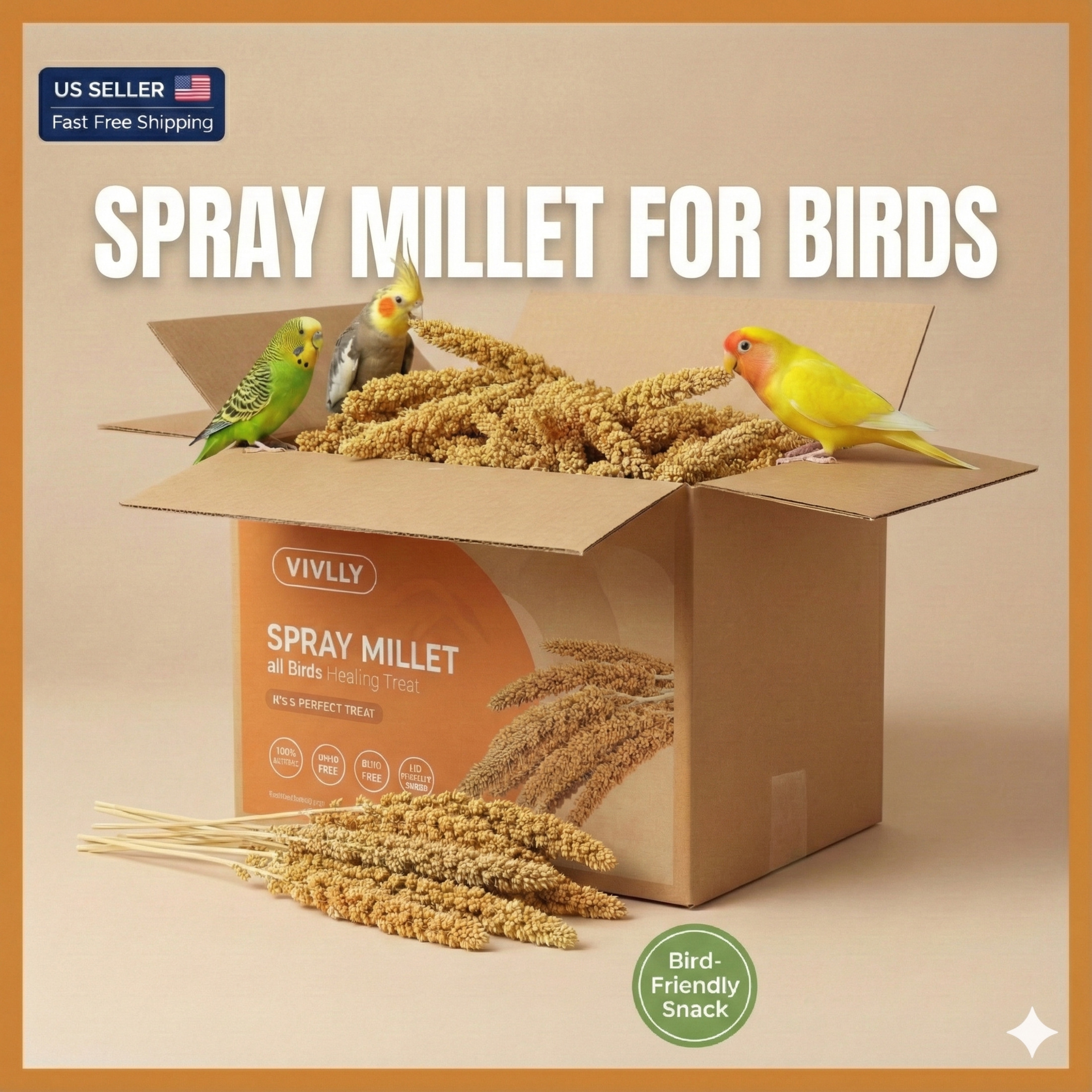 TEMU Spray For Birds Bulk Box &ndash; Golden Food For Parakeets, Budgies, Cockatiels, , , Lovebirds, Conures, Doves