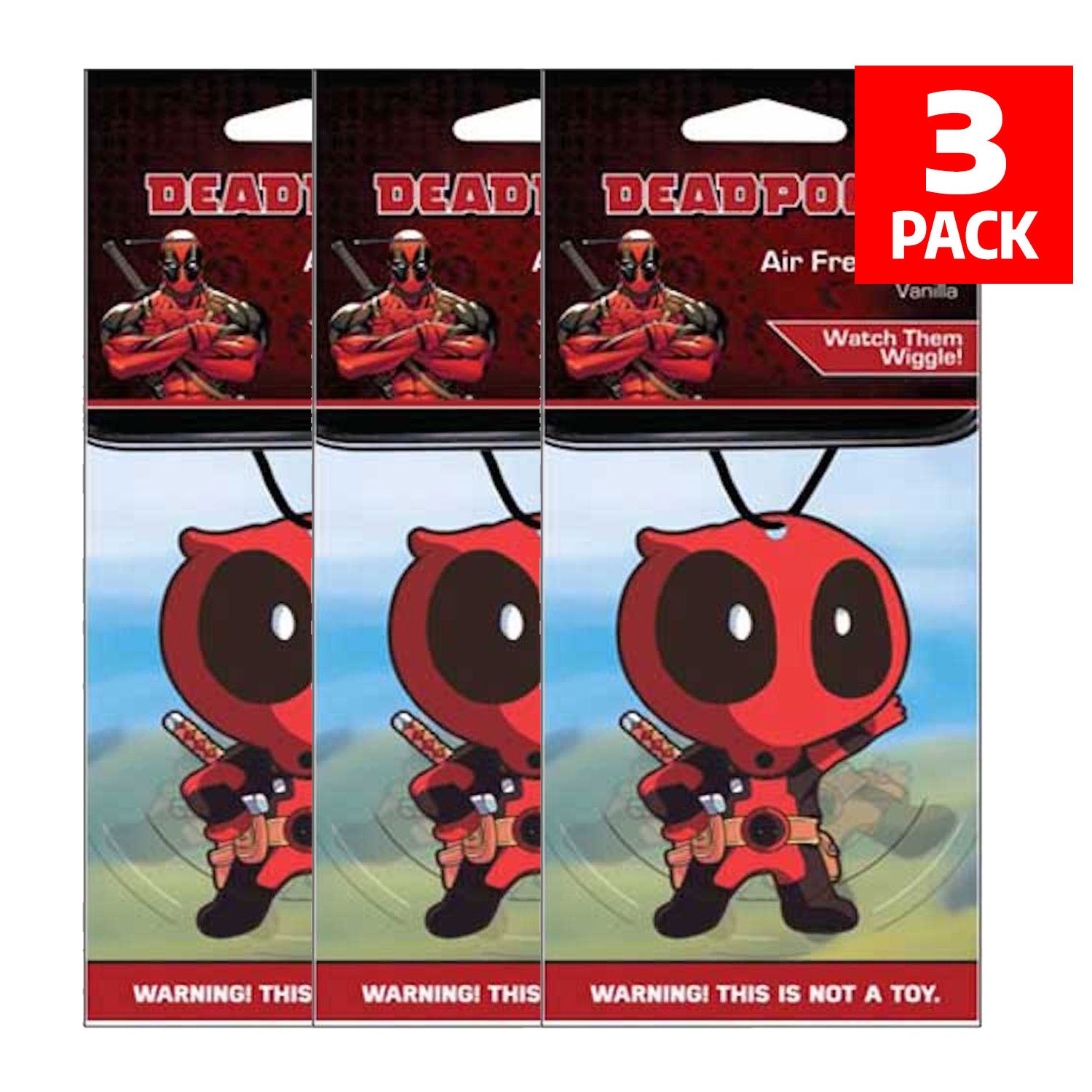 Character Car Air Freshener &ndash; Hanging Paper Freshener, Vanilla Scent, , 3 Pack