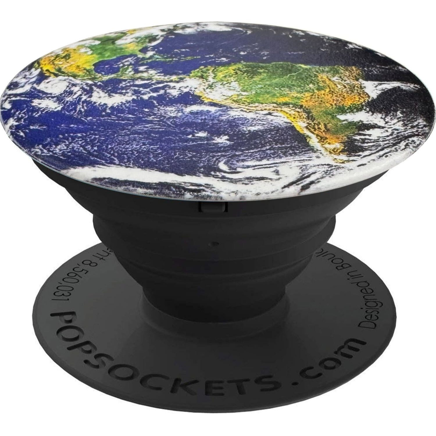 collapsible grip stand for phones and tablets adjustable finger holder   hands free viewing accessory earth
