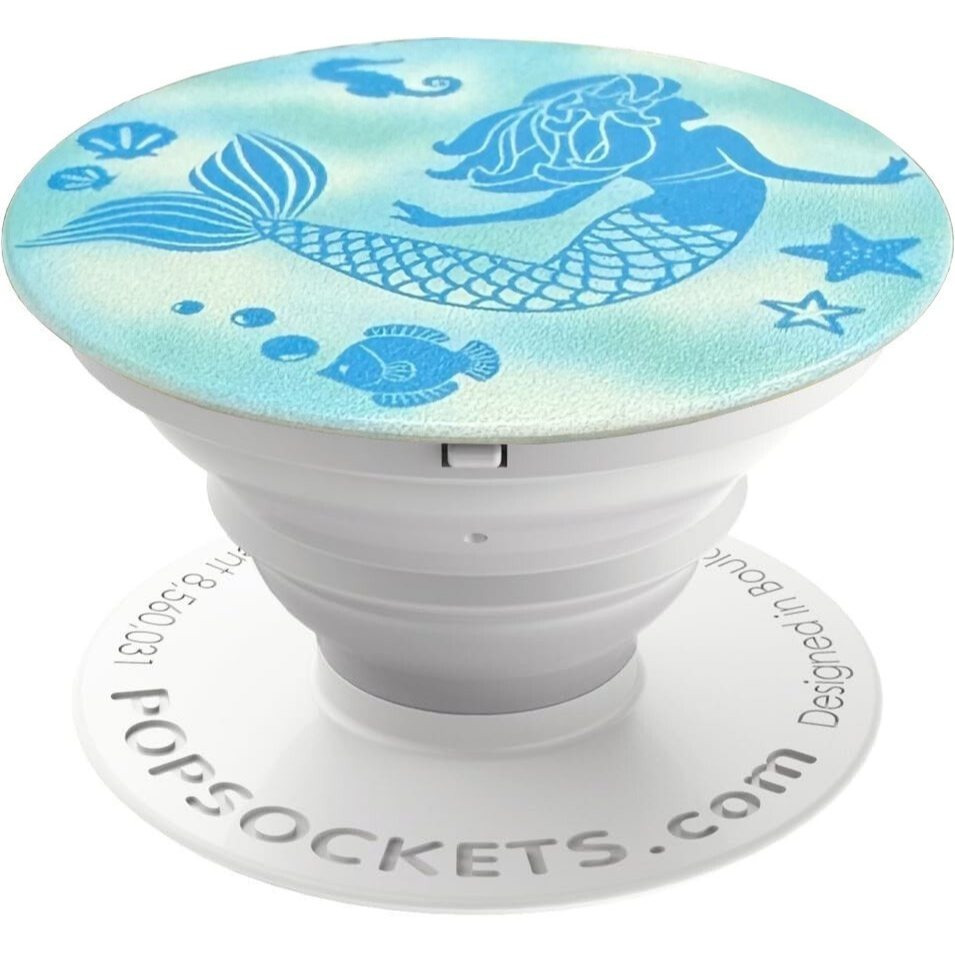 collapsible grip stand for phones and tablets adjustable finger holder   hands free viewing accessory mermaid