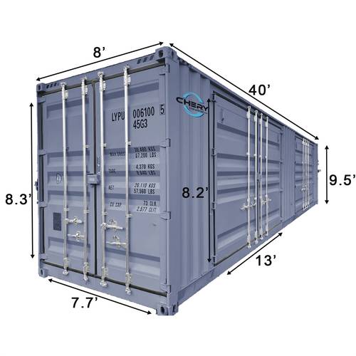 40ft high cube shipping container with 2 doors with logo