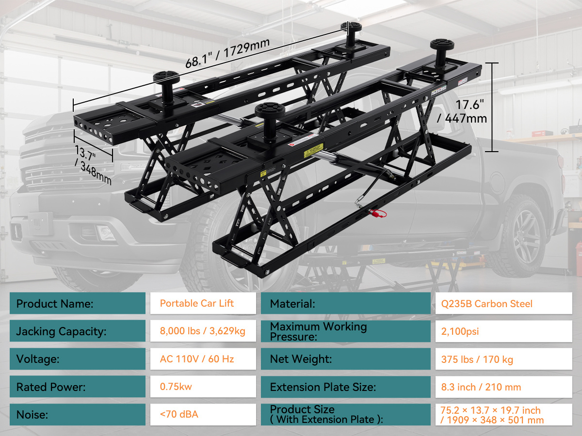 7000lb to 8000lb car lift designed for home garage workshop auto repair, suitable for sedan suv pickup and most universal vehicles, ideal   inspection and underbody work. Product details 3