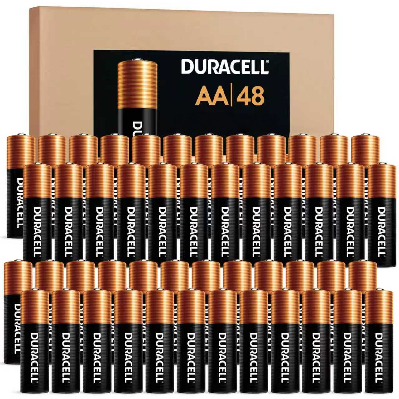 48/24Pcs Duracell Coppertop AA Batteries - Long-Lasting Power, 10-Year Storage, Leak-Resistant, Ideal for Small Appliances, Toys, Remotes, and Flashlights (disposable, non-rechargeable).