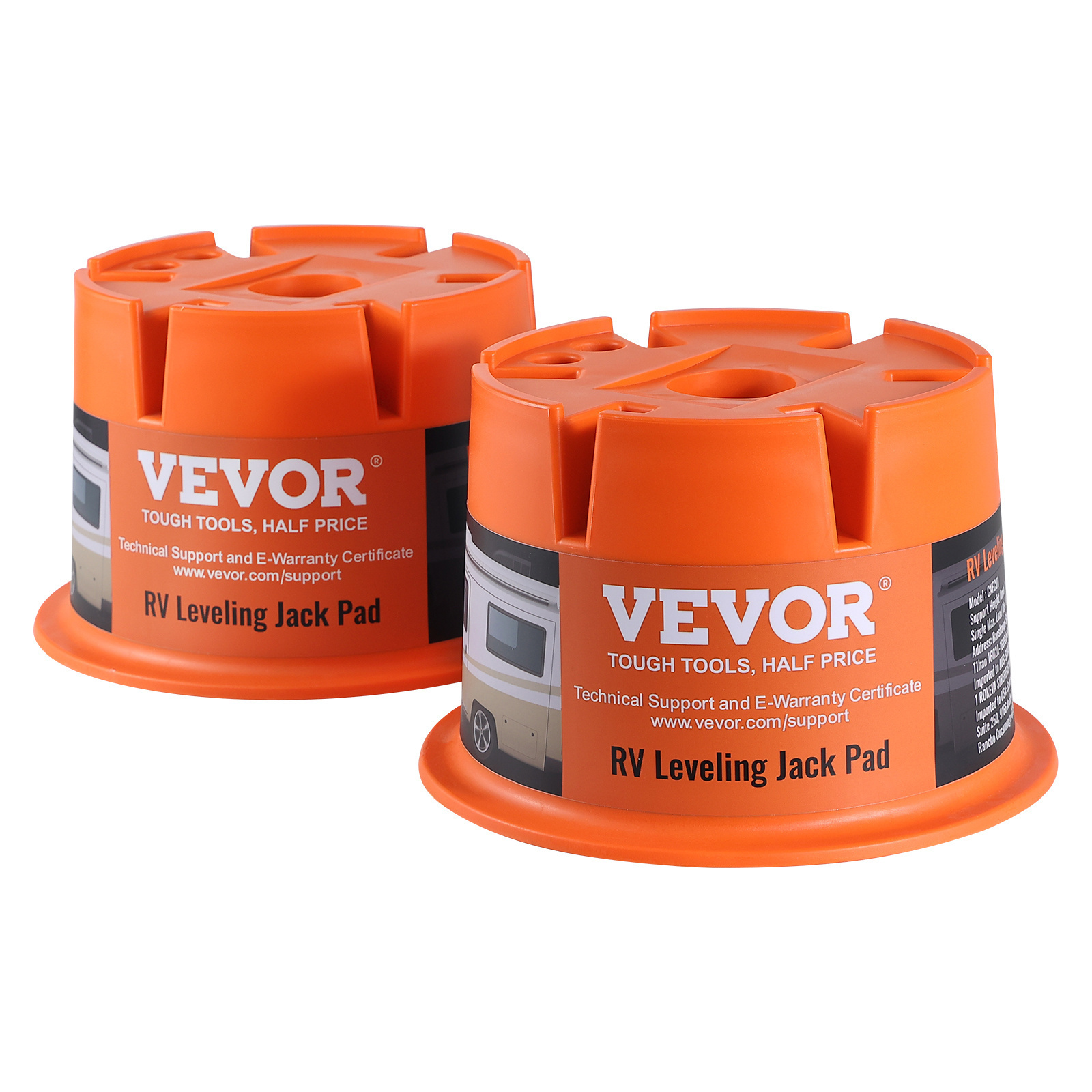 TEMU Vevor Trailer Jack Block, 2000 Lbs Capacity Per Rv Leveling Block, High-quality Polypropylene Blocks, Rv Travel Accessories Use For Any Tongue Jack, Post, Foot, 5th Wheels, 2-pack